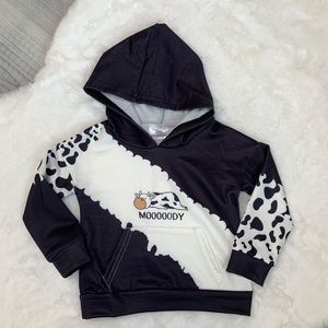 Moody Cow Hoodie, Baby Girl, Toddler Girl